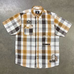 Red Ape MCMXXXIII Affliction Style Short Sleeve Shirt Y2K Cyber Grunge